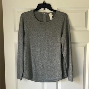 Gray Sparkle Long Sleeve Top